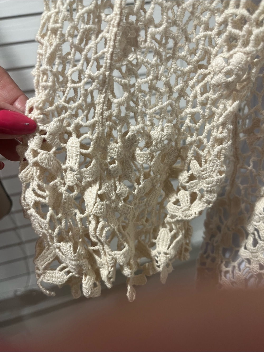Crochet Lace Top Open Knit Lace Floral Cover Up - Picture 3 of 4